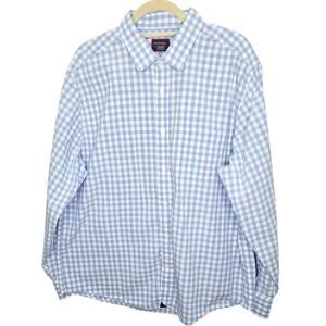 UNTUCKit Men's XXL Blue Gingham Check Button Down Shirt Long Sleeve Casual